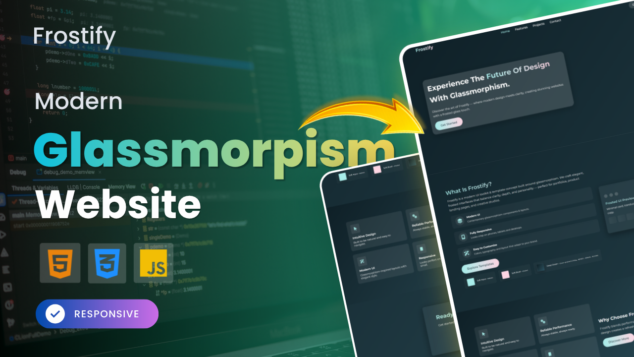 Glassmorphism Website Template